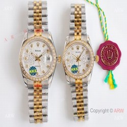Two Tone White Face Replica Rolex Datejust Watch Citizen 8215 Movement