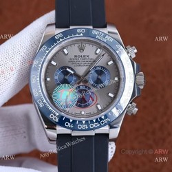 2022 New Swiss Quality Rolex Daytona Citizen 8215 Watch Blue Bezel Oysterflex Rubber Strap