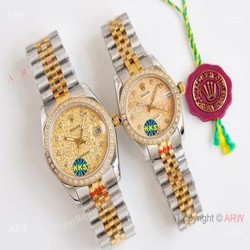 Two Tone Gold Face Replica Rolex Datejust Watch Citizen 8215 Movement