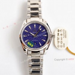 New Omega Seamaster Aqua Terra 150m Blue Face Stainless Steel Swiss Replica Watch For Men