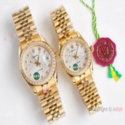 All White 28mm/36mm Replica Rolex Datejust Watch Citizen 8215 Movement