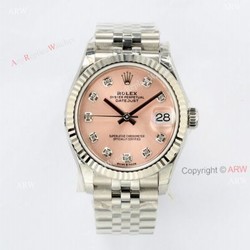 EWF Rolex Oyster Perpetual Datejust 31 Pink Face with diamonds Swiss Super Clone Watch