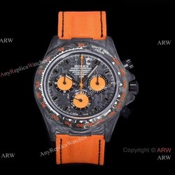 NEW! TW Super Clone Rolex DIW Daytona 7750 Watch 40mm Carbon Orange Fabric Leather Strap