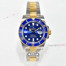 Clean Factory Rolex 116613 LB Rolex Smurf Submariner Stainless Steel  Gold Superclone Watch