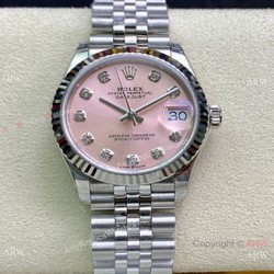 Swiss Grade Rolex Datejust 31mm TW Swiss 2836 Watch Pink Dial Jubilee Strap