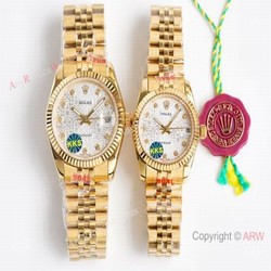 Knock-off ROLEX Datejust All Gold Citizen 8215 White Dial 28mm/36mm Watch