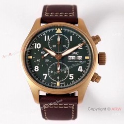 ZF Factory V2 IWC Pilots Chronograph IWC3777 Bronze Case Military Green Dial