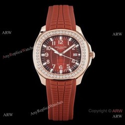 Swiss Quality Copy Patek Philippe Aquanaut Citizen 8215 Watch Rose Gold Chocolate Diamond Bezel