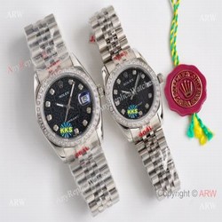 Black face 28mm/36mm Replica Rolex Datejust Watch Citizen 8215 Movement