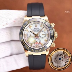 Knock-off ROLEX Daytona White Chronogarph Dial Rubber Strap 40MM Watch