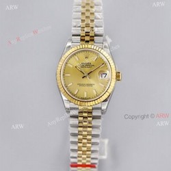 1:1 Superclone EW Factory New Rolex Datejust Gold Dial Jubilee Watch 31mm