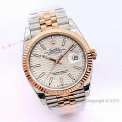 (EW)2021 New Rolex Datejust 36 EWF 3235 Watch Two Tone Rose Gold Silver Motif Dial
