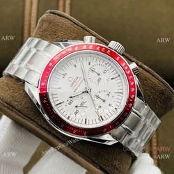 2021 New! Swiss Omega Speedmaster 7750 Watch Red Bezel Stainless Steel