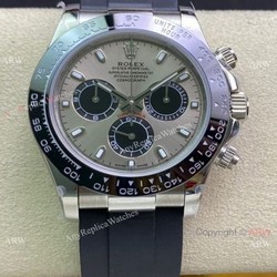 Swiss Copy Rolex Daytona A7750 Chronograph Watch Rhodium Gray Dial Oysterflex Strap