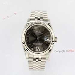 New Rolex Oyster Perpetual Datejust Grey Face With Diamond VI Roman Numerals Best Copy Watch