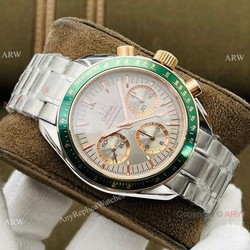 2021 New! Swiss Omega Speedmaster 7750 Watch Green Bezel Stainless Steel