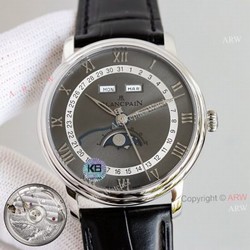 New Blancpain 6654 Blancpain Villeret Moonphase Stainless Steel Replica Watch For Men