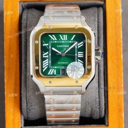 New Green Dial Cartier Santos Dumont XL Two Tone Replica Watch For Men