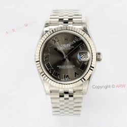 1:1 Copy EWF Rolex Datejust 31mm Jubilee Bracelet Grey Dial Best Replica Watches