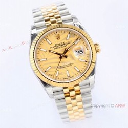 (EW)2021 New Rolex Datejust 36 Gold Palm Face Jubilee Strap Watch Swiss 3235 Movement