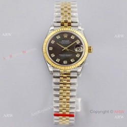 (EW)Swiss Copy Rolex 31-Datejust Jubilee Watch Diamond Markers Black MOP Dial