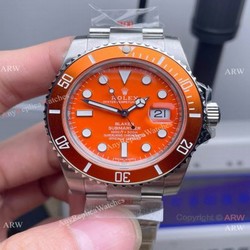 New 2021 Swiss Rolex Blaken Submariner Orange 904L Stainless Steel Watch Swiss 3135 Movement