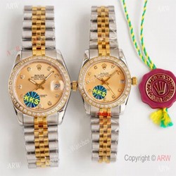 Replica Rolex Datejust Two Tone Diamond Watch Citizen 8215 Movement