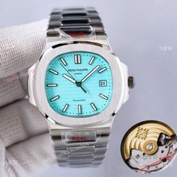 Swiss Quality Patek Philippe Nautilus Citizen 8215 Watch Baby Blue Dial Stainless Steel