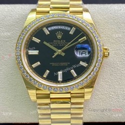 (EW)Rolex Day-Date 40mm 228238 Copy Watch Swiss 3255 Diamond Markers Gold Presidential bracelet