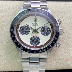 NEW! Swiss 7750 Rolex Daytona Paul Newman Cream Dial Black Bezel Watch Vintage Daytona
