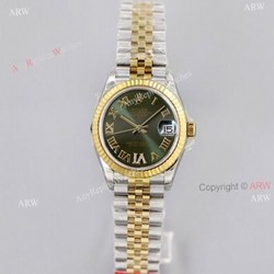 EW Factory 1:1 Two Tone Rolex Green Dial Datejust 31mm Swiss Replica Watches