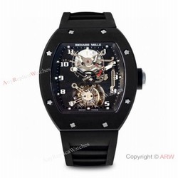 Super Clone Richard Mille RM001 Real Tourbillon JB Factory Black PVD Watch