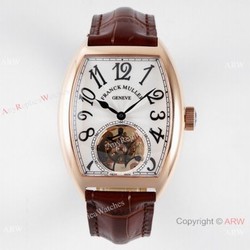 AB Factory Franck Muller Imperial Tourbillon Cintree Curvex Rose Gold White Watch Swiss Replica