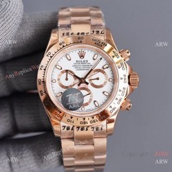 New 2021! Swiss Replica Rolex Daytona 40 Watch All Rose Gold and White Dial
