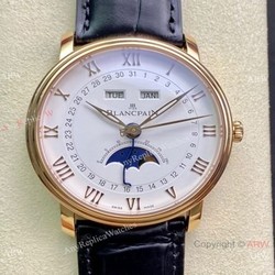 TW Factory Blancpain Villeret Cal.6654 Rose Gold Watch with Moon phase