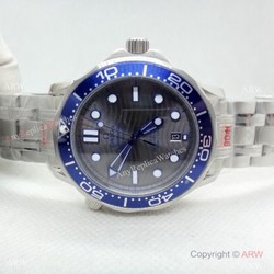 New Replica Omega Seamaster Diver 300m Watch Stainless Steel Case Blue Bezel