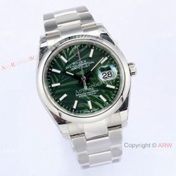 (EW)2021 New Rolex Oyster Datejust 36mm Green Palm Dial Watch Swiss 3235 Movement