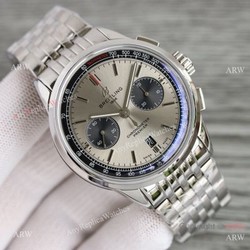 Swiss Breitling Premier BLS A7750 Gray Black Dial Stainless Steel Watch AAA Copy