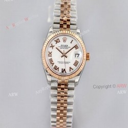1:1 Best White Face Rolex Datejust Rose Gold Jubilee Replica Watch From EW Factory