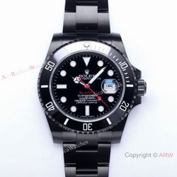 V9 Factory 1:1 Rolex Black Blaken Submariner 40mm Watch Cal.2824 PVD Case