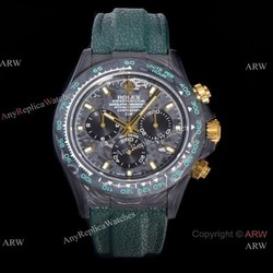 NEW! TW Factory Rolex diw Daytona 40 Watch NTPT Carbon 7750 Chronograph Military Green Strap