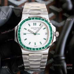 New! Swiss Grade Patek Philippe Nautilus New 5711 Watch 40.5mm Stainless Steel Green Diamond Bezel