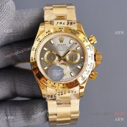 New 2021! Swiss Replica Rolex Daytona 40 Watch Yellow Gold and Gray Dial