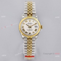 (EW)Swiss Replica Rolex 31-Datejust Watch White Roman Jubilee Bracelet