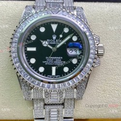 Swiss 2836 Rolex Submariner Iced Out Stainless Steel Watch Swiss Grade Rolex Watch