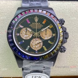 (2022 New) Swiss Rolex Daytona Blaken DLC Coated IPK Factory Swiss 7750 Watch 40mm