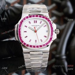 New! Swiss Replica Patek Philippe Nautilus Watch Stainless Steel Pink Diamond Limited New PP5711