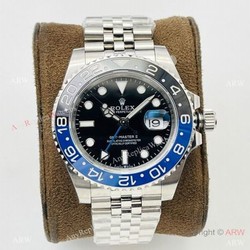 AR Factory V2 Swiss 3186 Rolex GMT-Master II Batman Jubilee Watch AAA Replica