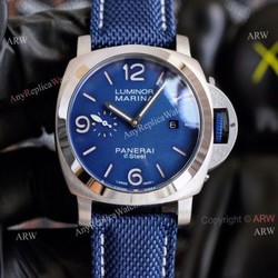 New Panerai Luminor Marina esteel Blue Dial 40mm Watch With Blue Leather Strap High Copy
