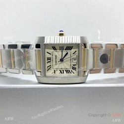 Swiss Replica Cartier Tank Francaise Watch 2-Tone Cream Dial  Swiss Quartz